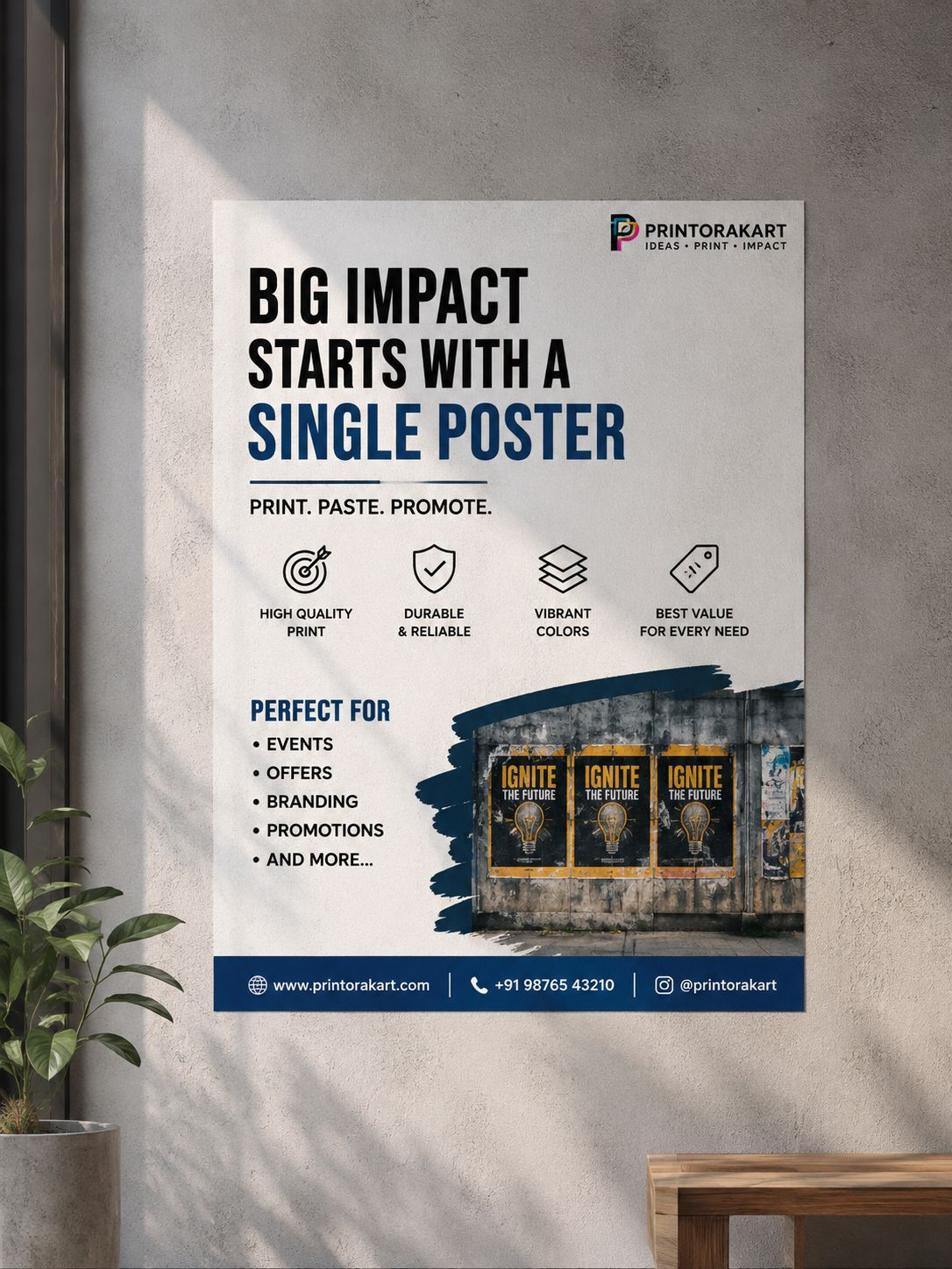Colorful poster printing for events and display